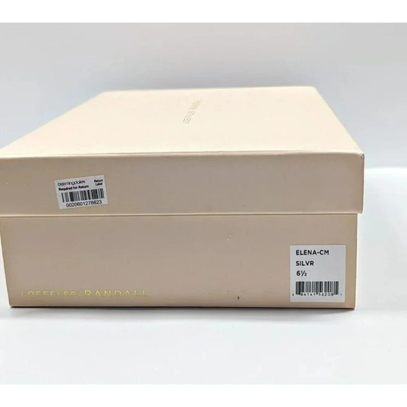 Loeffler Randall Women's Elena Heel Sandal Silver Leather Size 6.5 (MSRP $350) - Picture 12 of 12